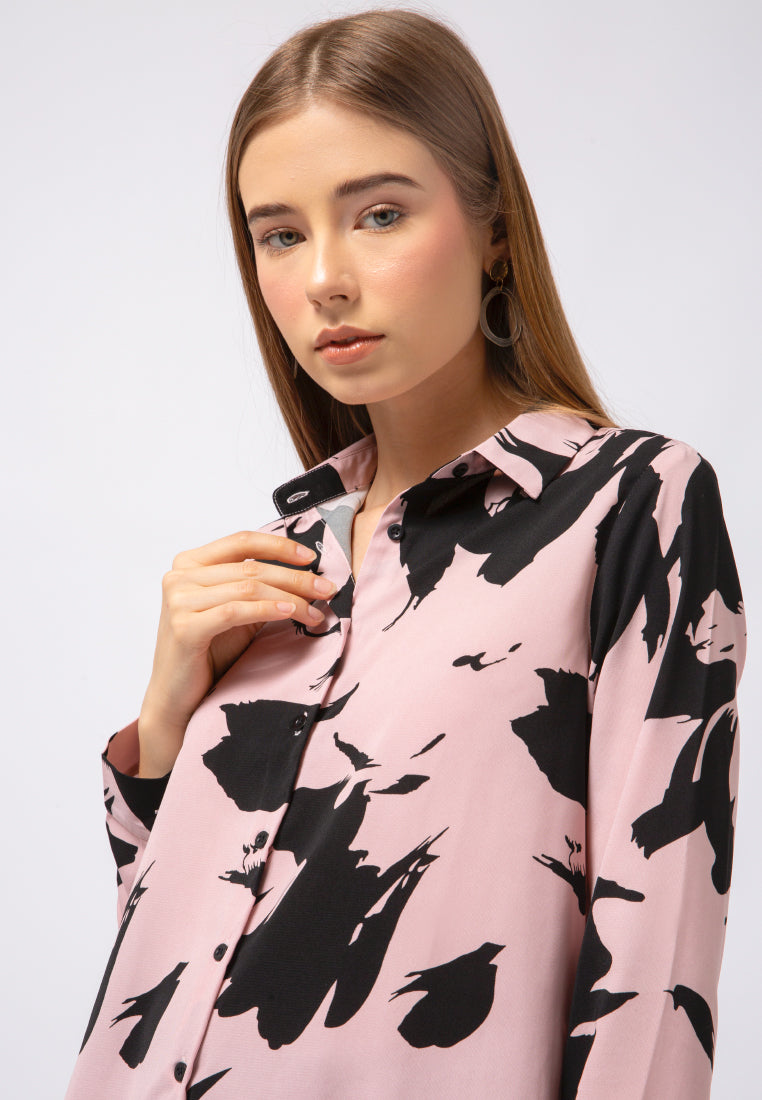 Long Sleeve Printed Blouse