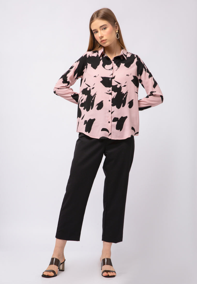 Long Sleeve Printed Blouse