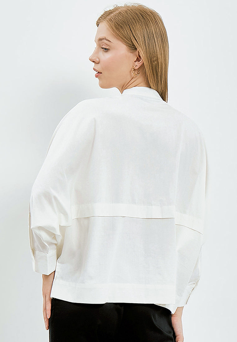 Long Sleeve Panelled Blouse