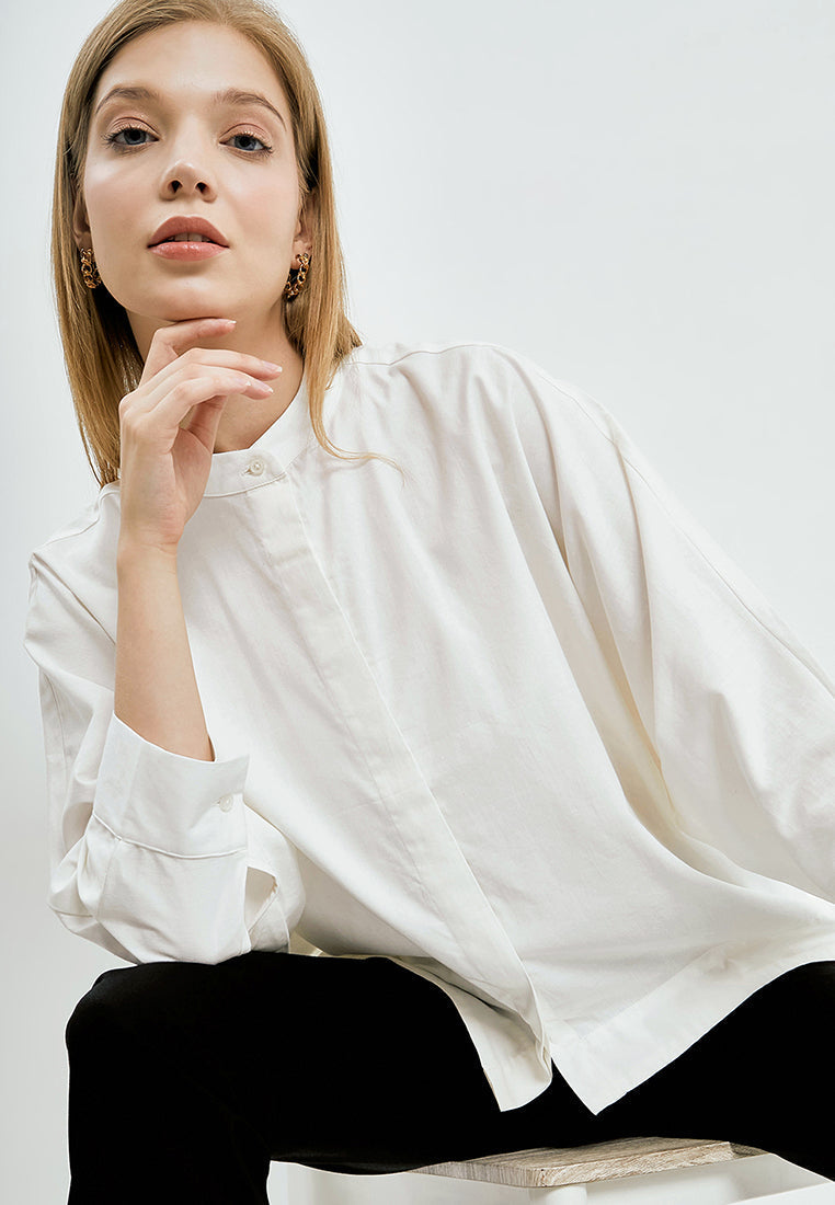 Long Sleeve Panelled Blouse