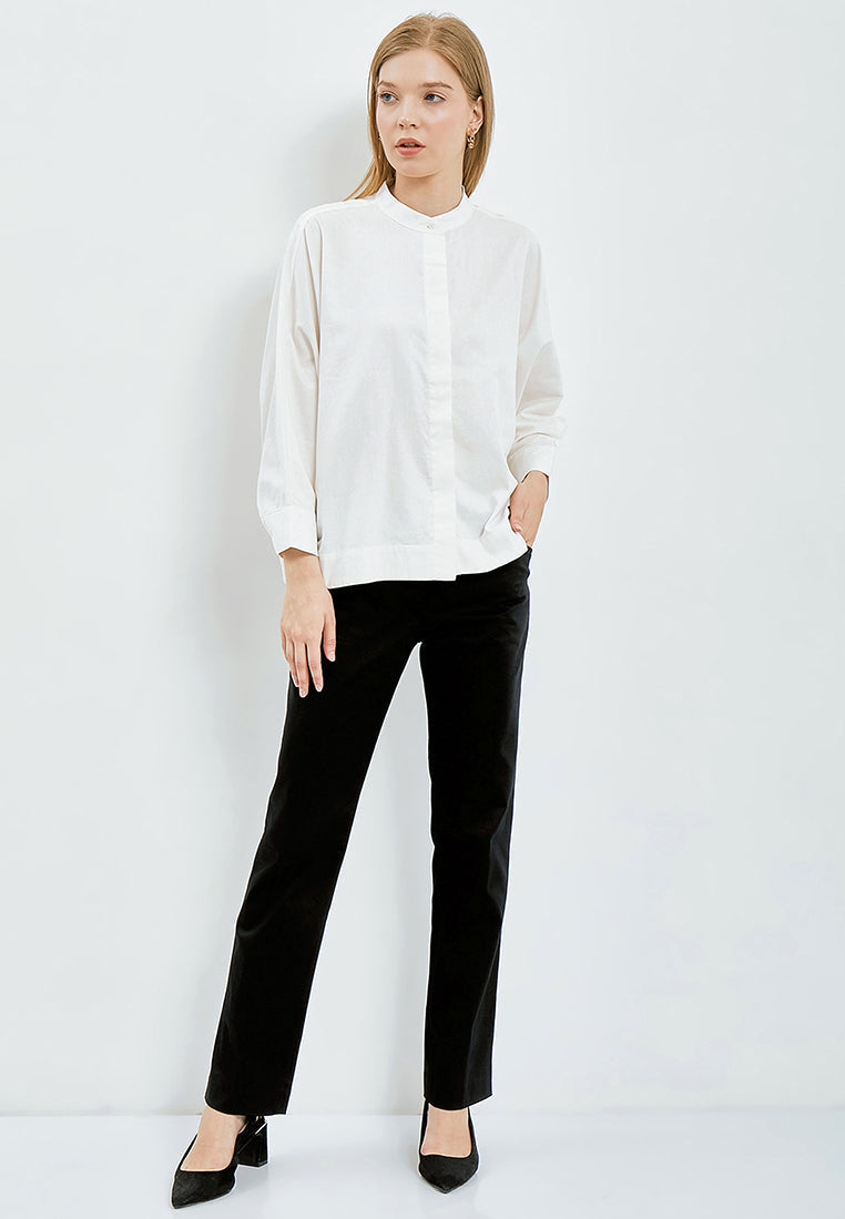 Long Sleeve Panelled Blouse