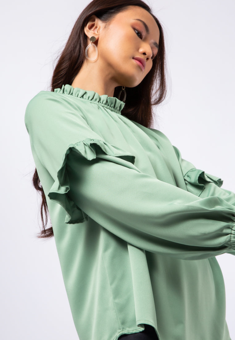 Puff Sleeve Frill Blouse