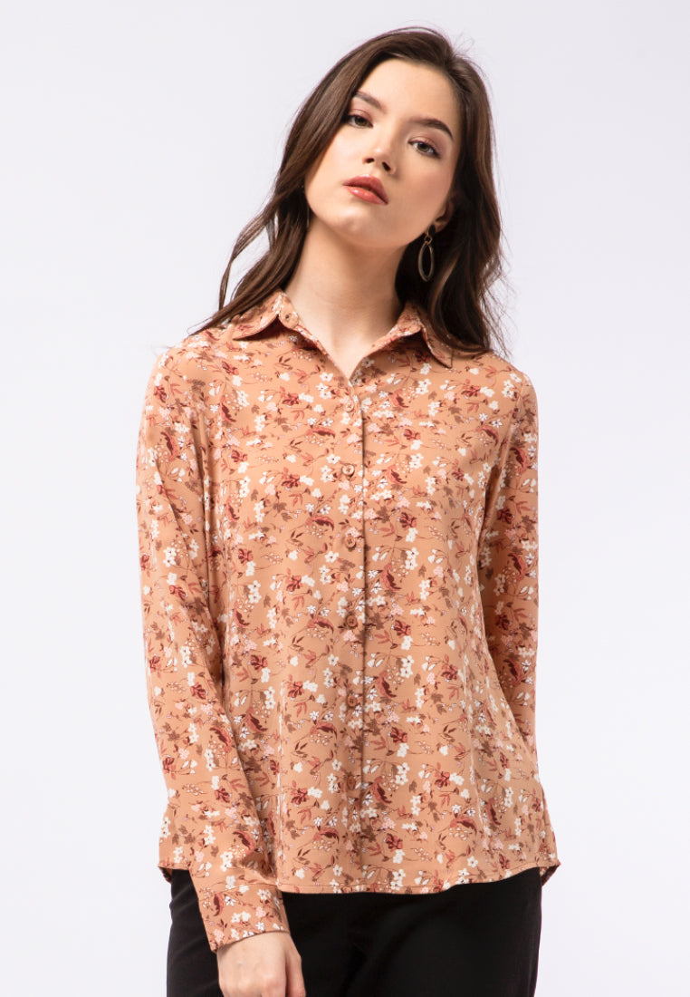 Printed Long Sleeve Blouse