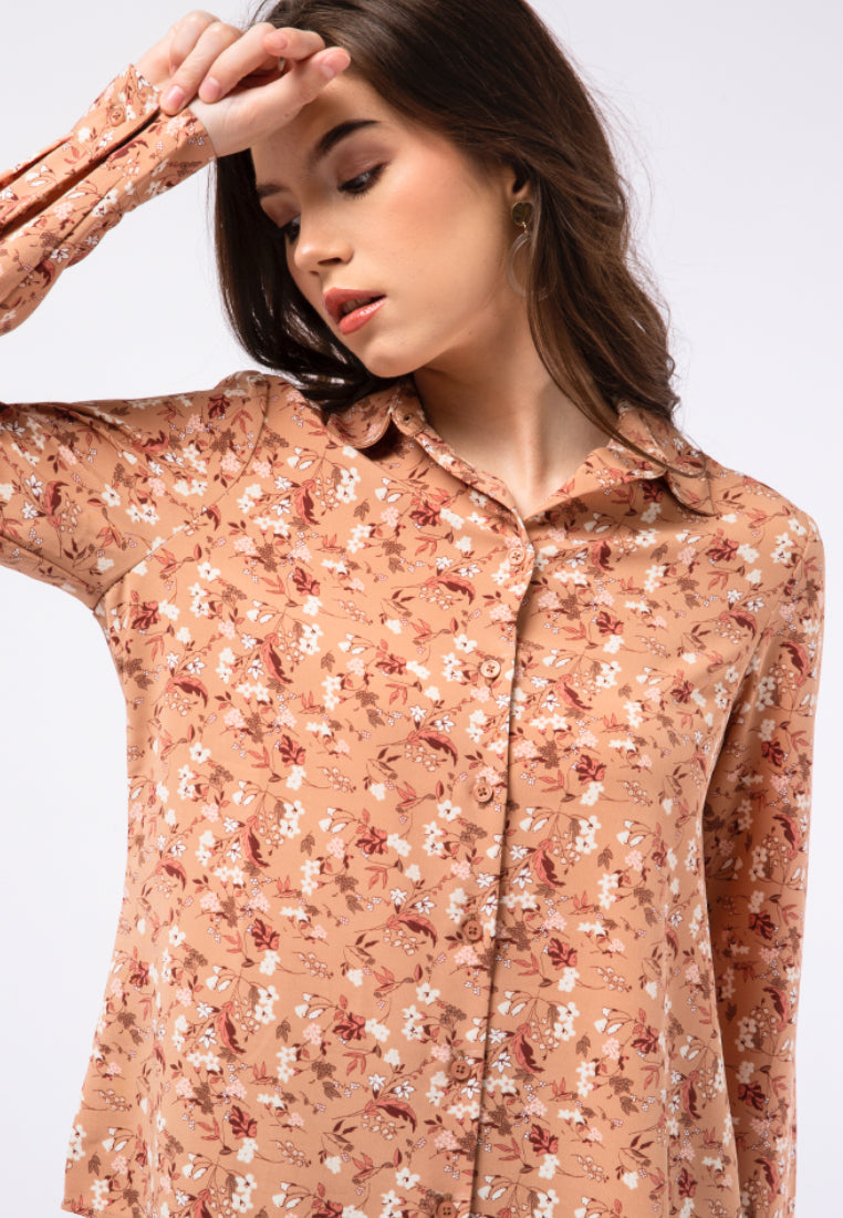 Printed Long Sleeve Blouse