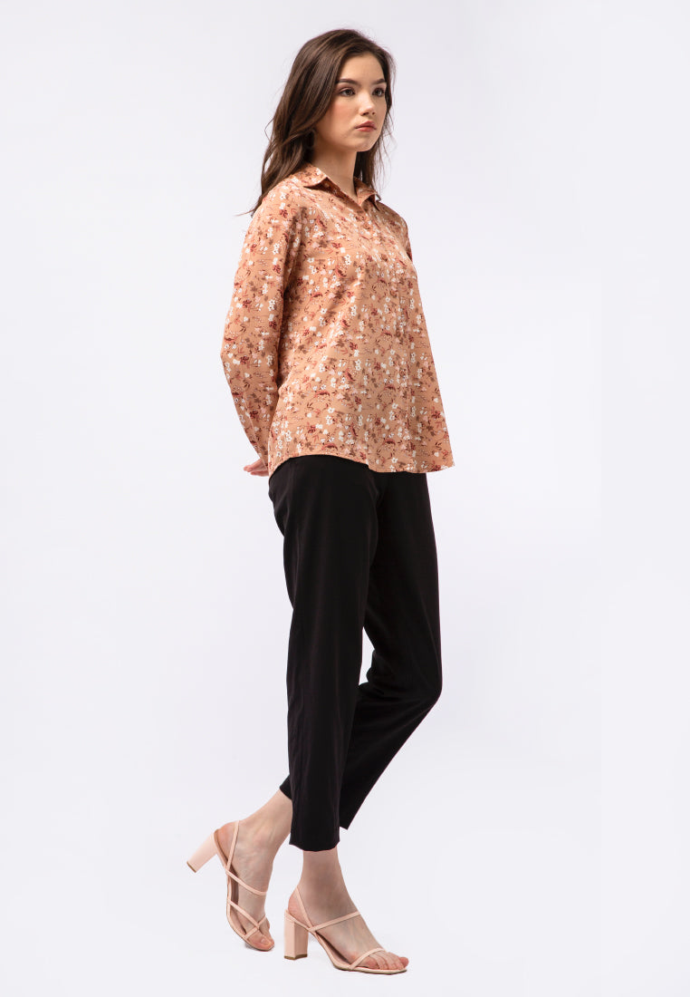 Printed Long Sleeve Blouse