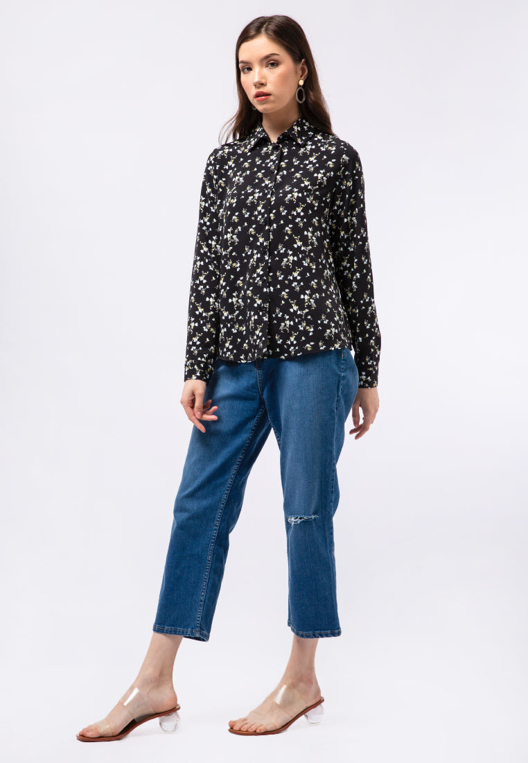 Printed Long Sleeve Blouse