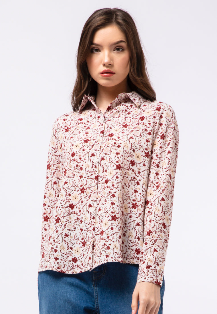 Printed Long Sleeve Blouse