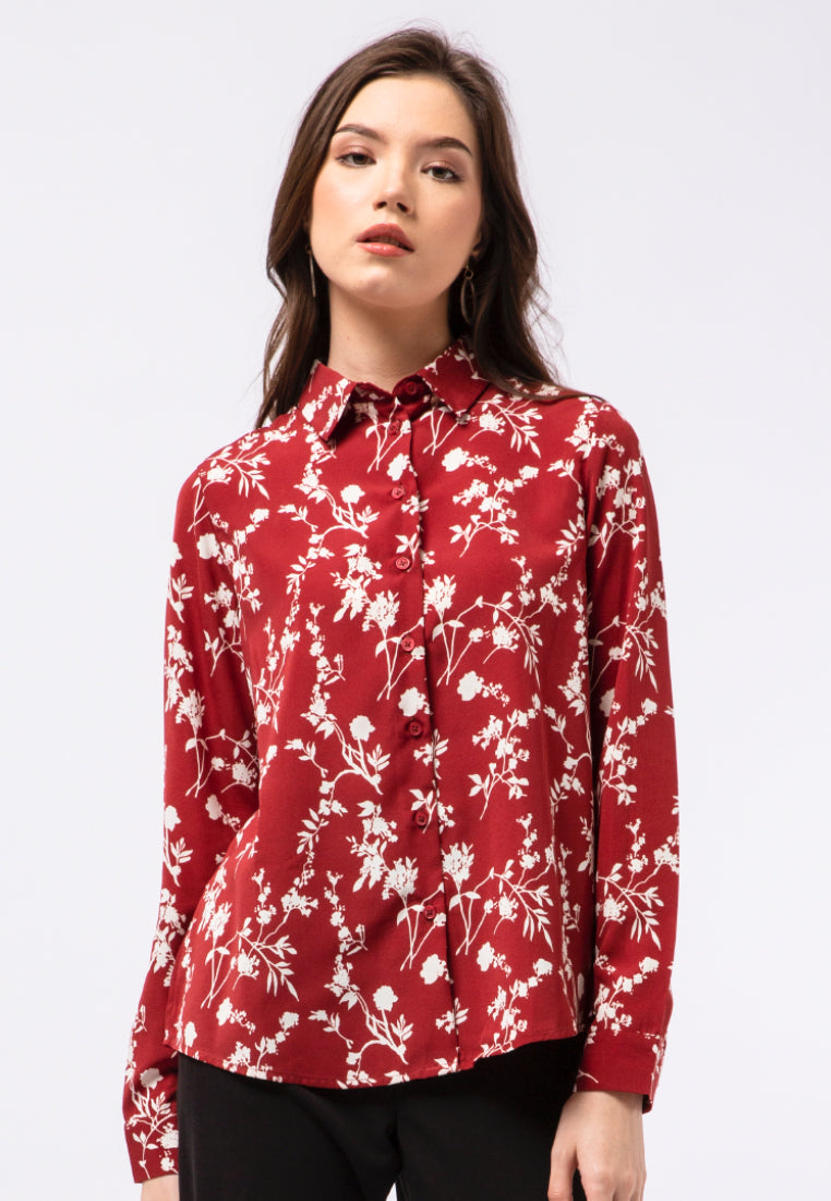 Printed Long Sleeve Blouse