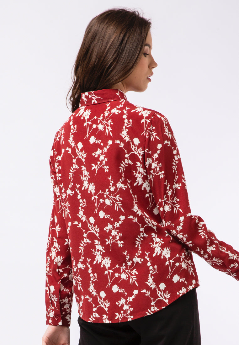 Printed Long Sleeve Blouse