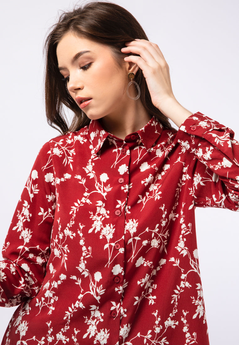 Printed Long Sleeve Blouse
