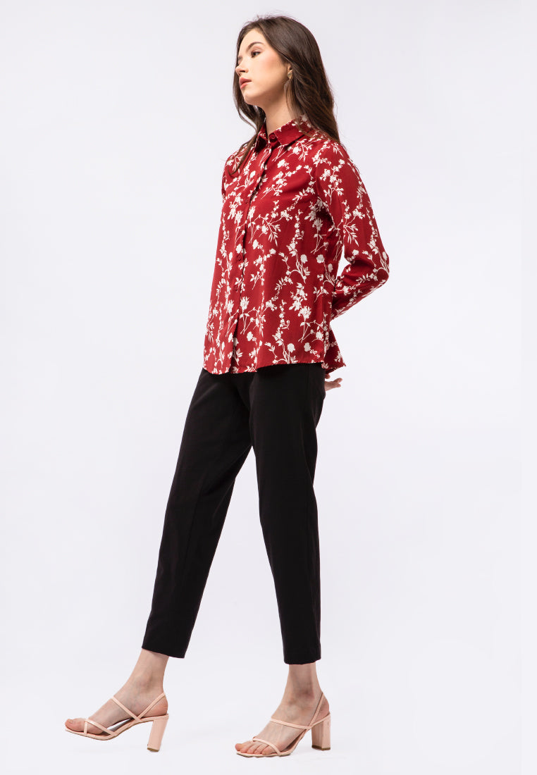 Printed Long Sleeve Blouse