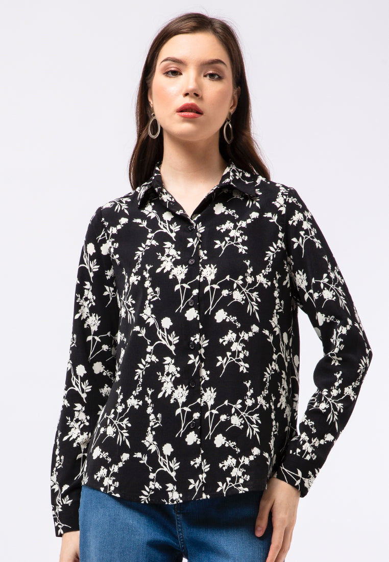 Printed Long Sleeve Blouse
