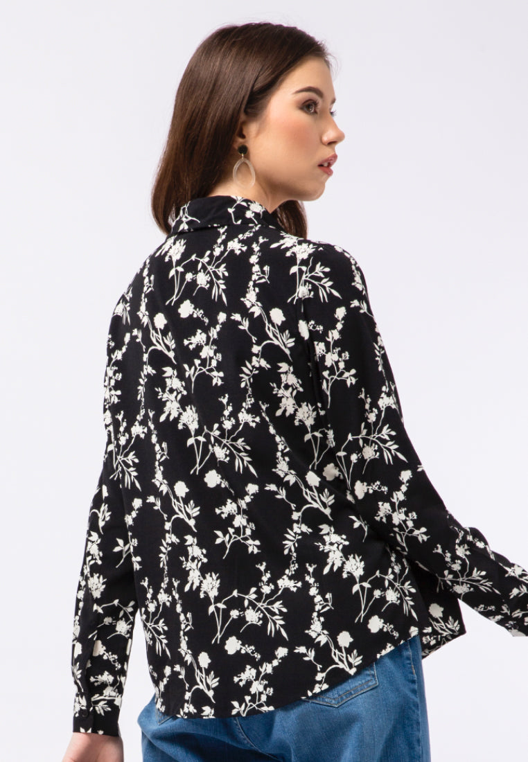 Printed Long Sleeve Blouse