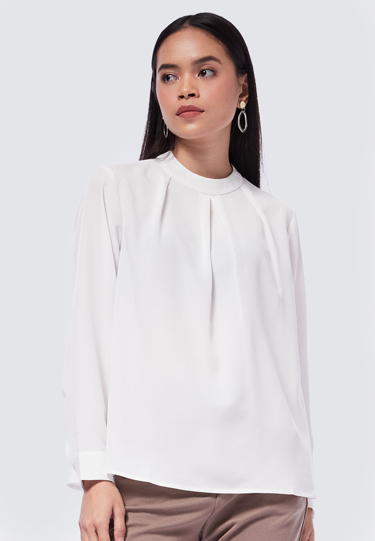 Round Neck Long Sleeve Blouse