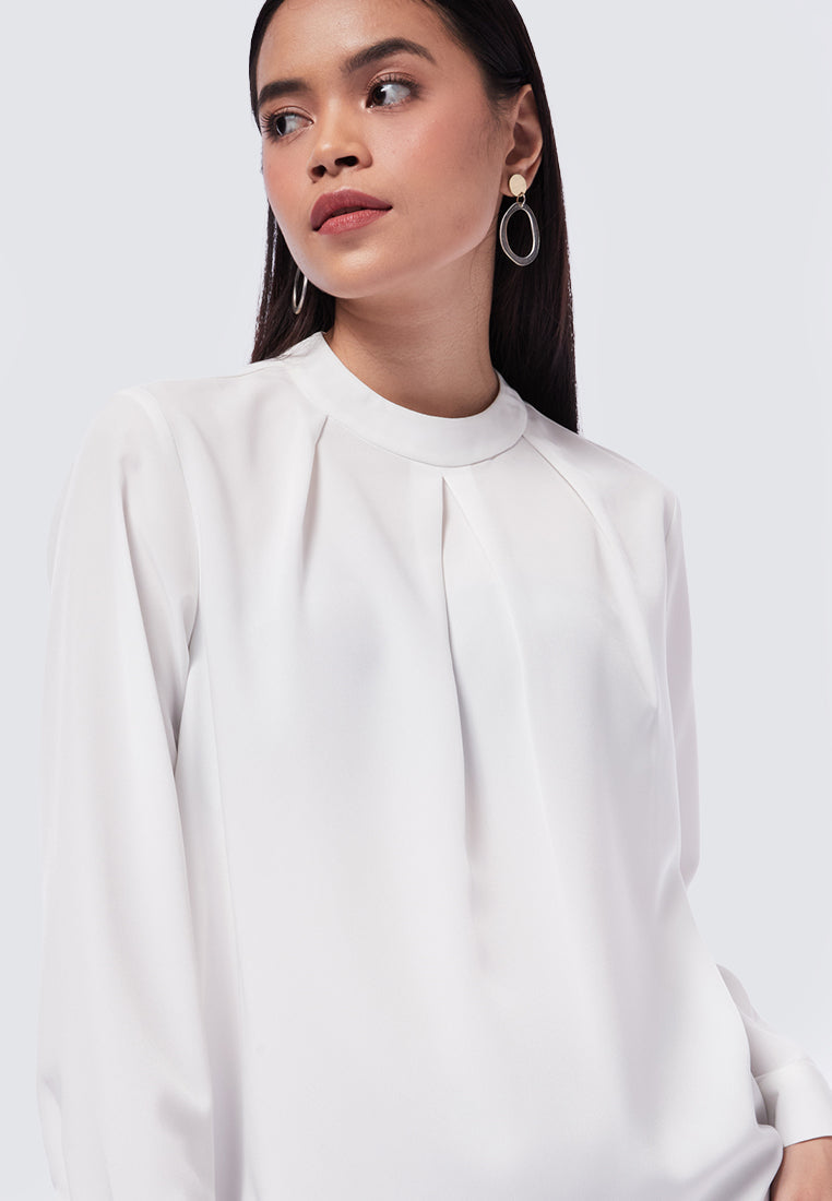 Round Neck Long Sleeve Blouse
