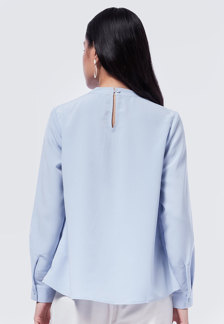 Round Neck Long Sleeve Blouse