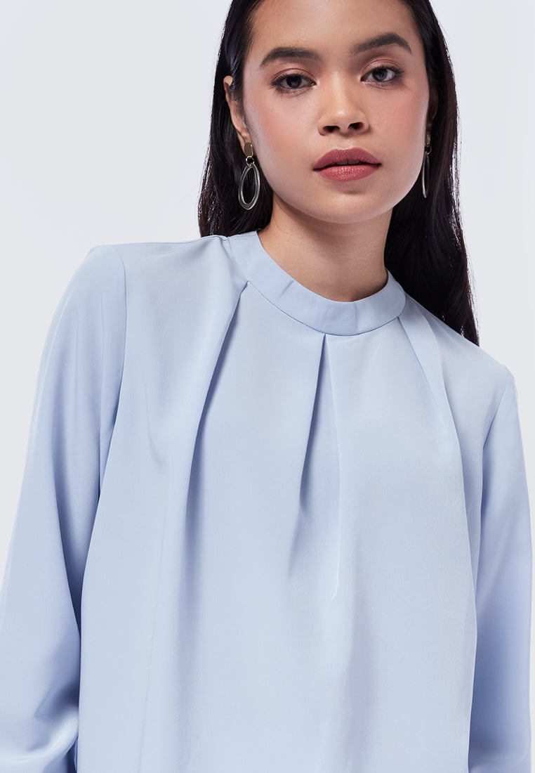 Round Neck Long Sleeve Blouse