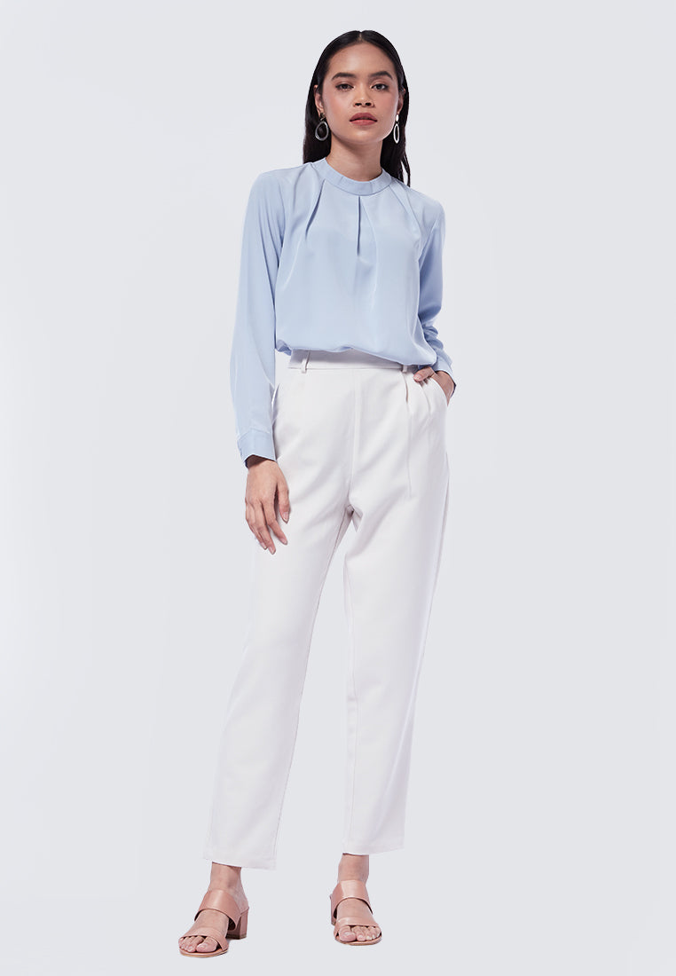 Round Neck Long Sleeve Blouse