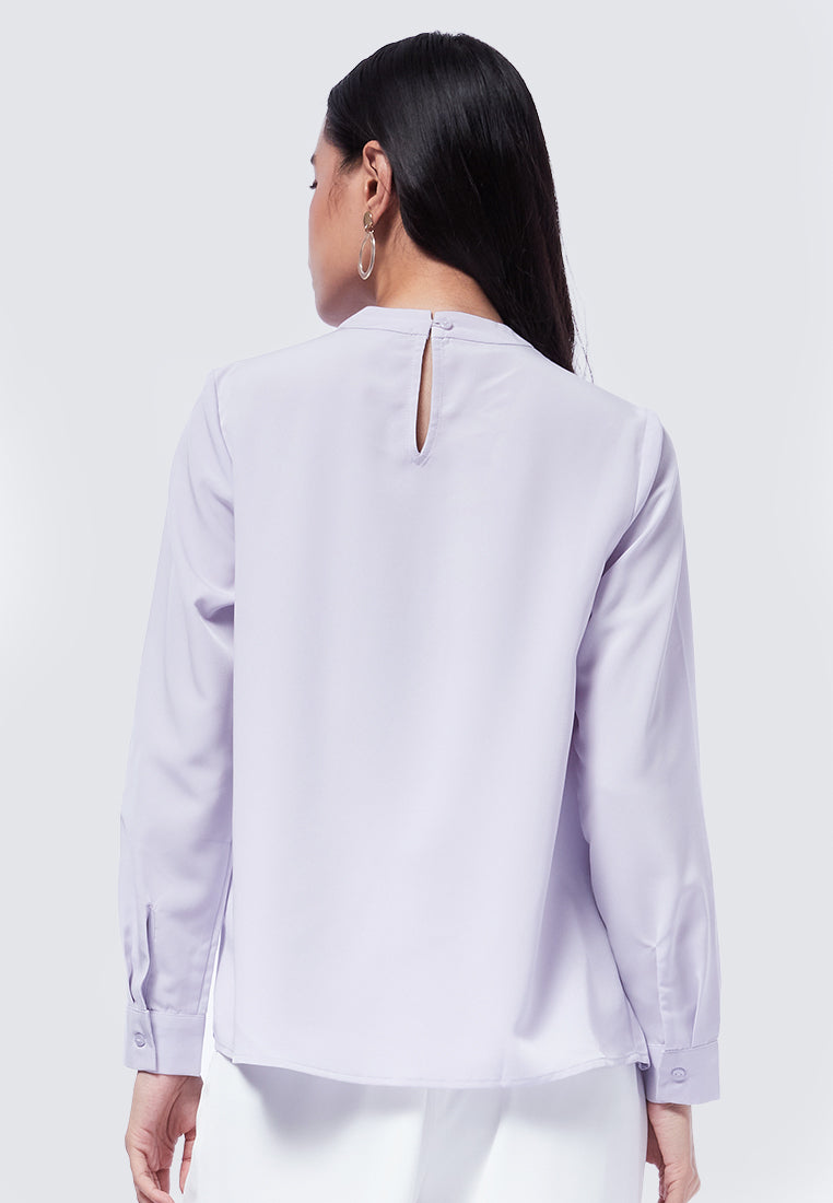 Round Neck Long Sleeve Blouse