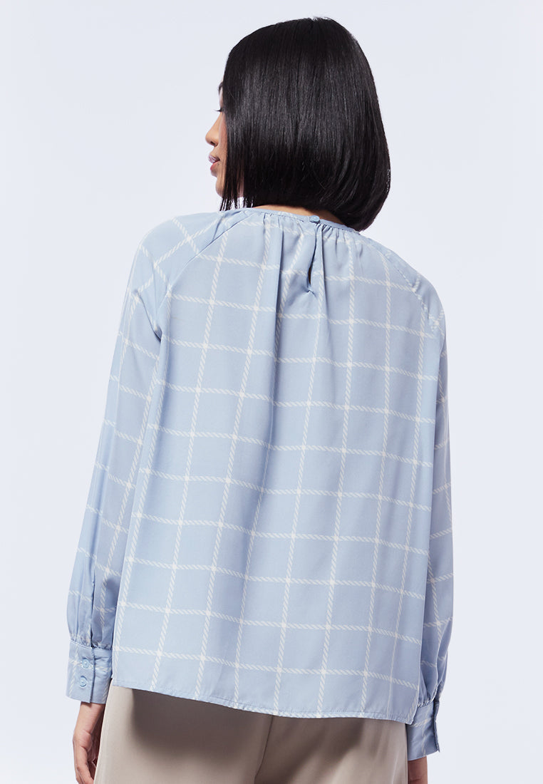 Front Gathered Long Sleeve Blouse