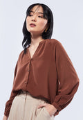 V-Neck Long Sleeve Blouse