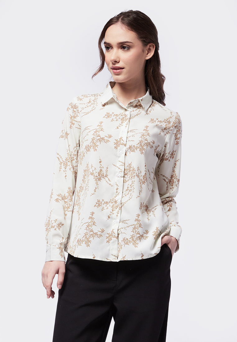 Regular Fit Printed Long Sleeve Blouse