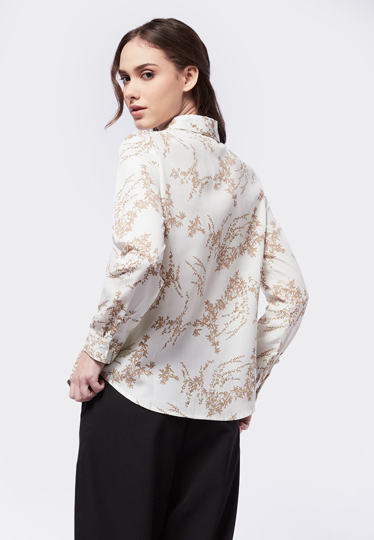 Regular Fit Printed Long Sleeve Blouse