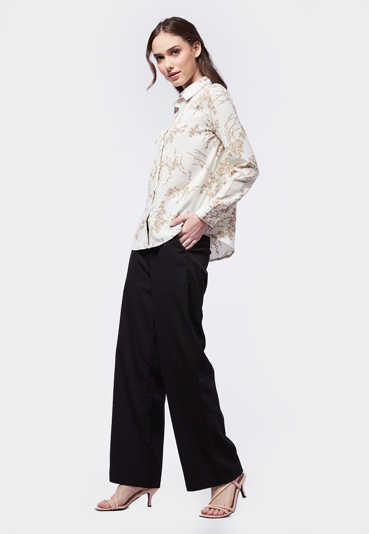 Regular Fit Printed Long Sleeve Blouse
