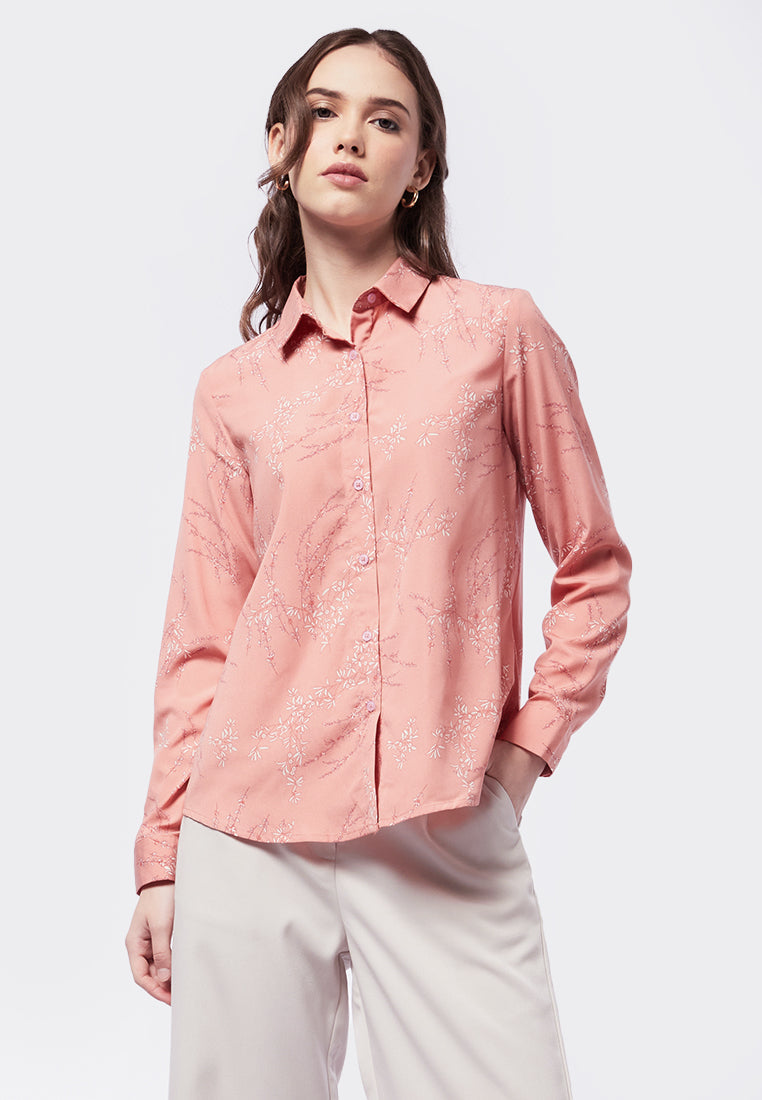 Regular Fit Printed Long Sleeve Blouse