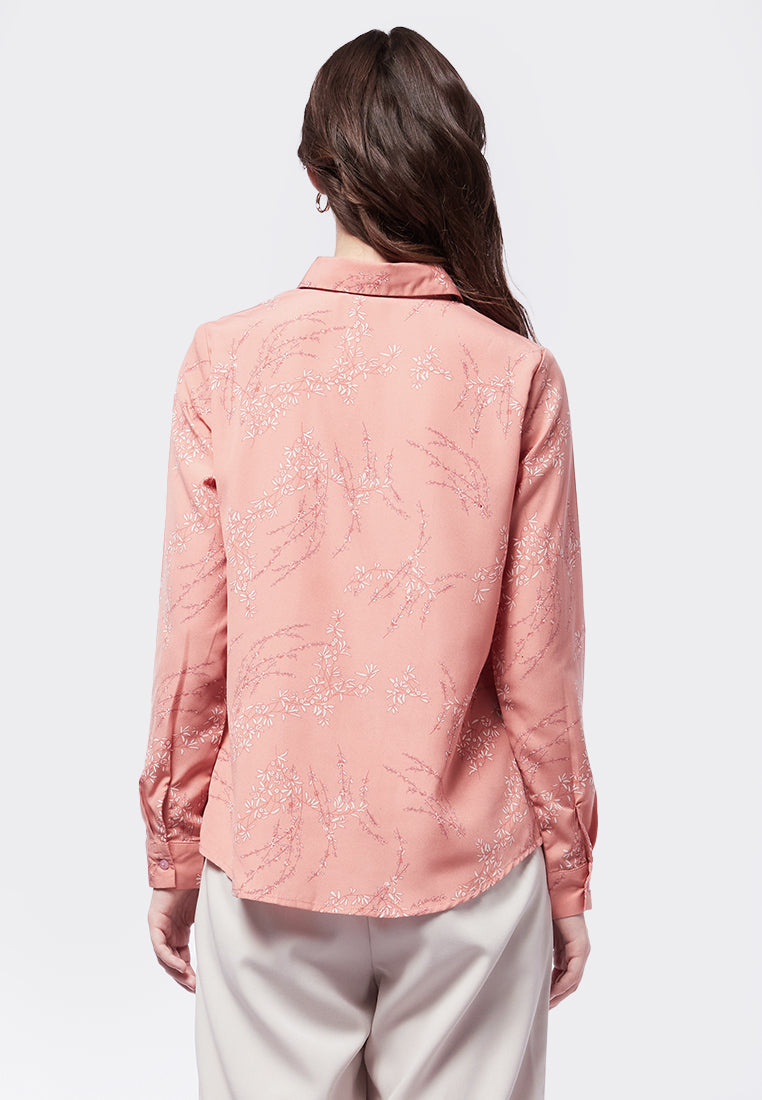 Regular Fit Printed Long Sleeve Blouse