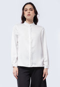 Ruffle Neck Long Sleeve Blouse
