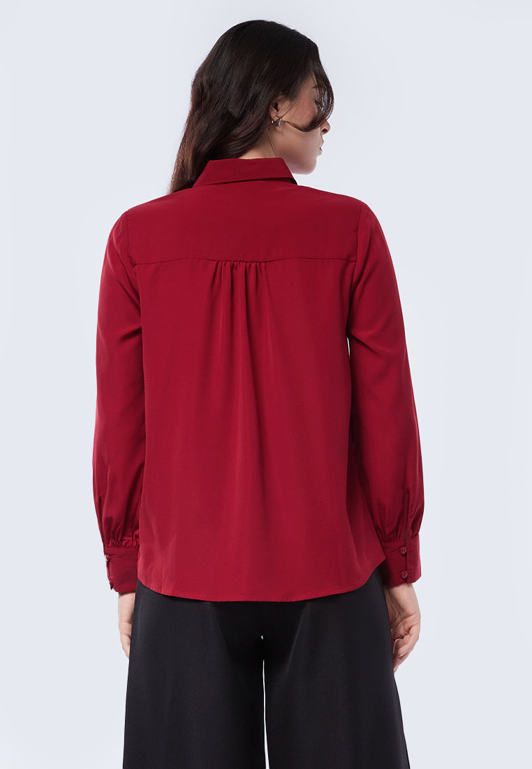 Tie Bow Long Sleeve Blouse