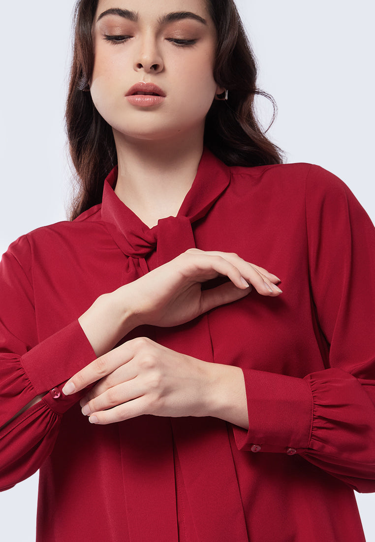 Tie Bow Long Sleeve Blouse
