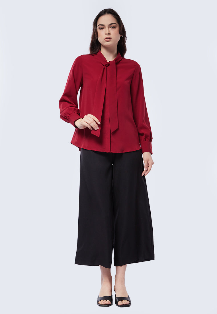 Tie Bow Long Sleeve Blouse
