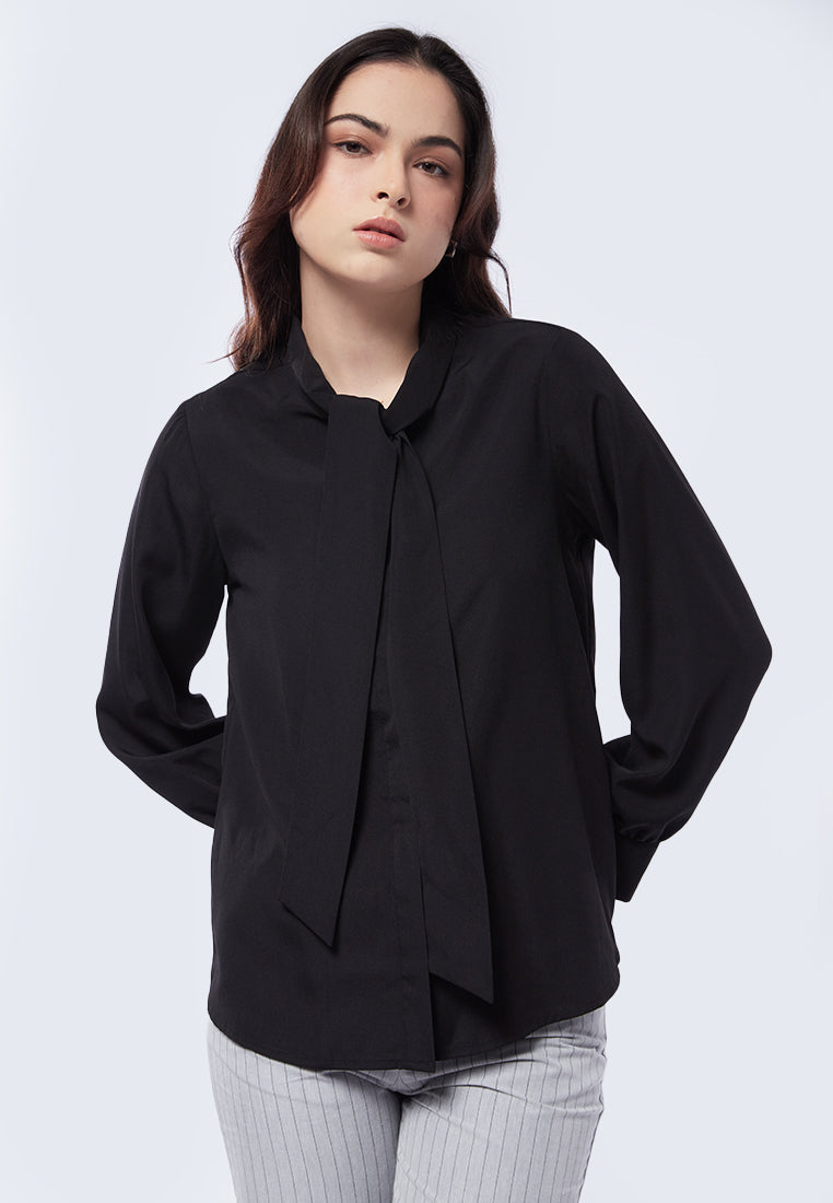 Tie Bow Long Sleeve Blouse