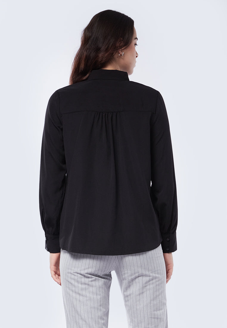 Tie Bow Long Sleeve Blouse