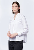 Long Sleeve Blouse with Button Slit