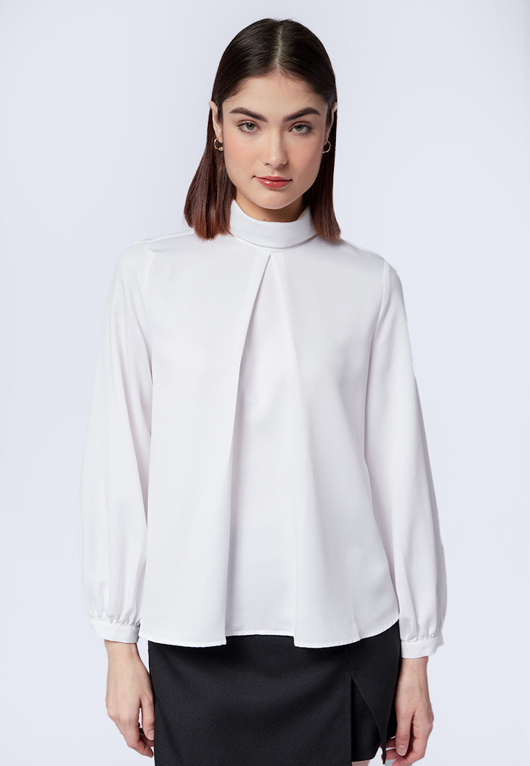 High Neck Long Sleeve Blouse