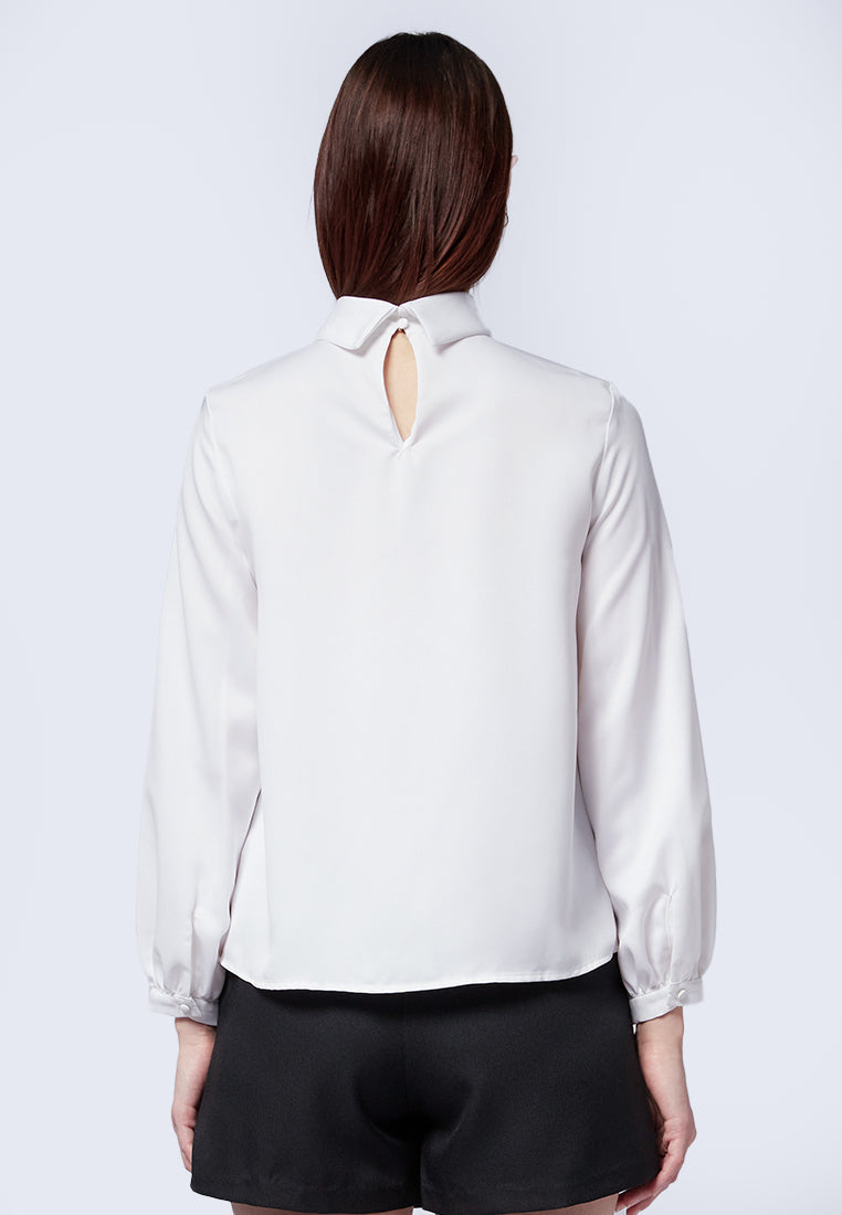 High Neck Long Sleeve Blouse