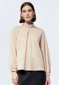High Neck Long Sleeve Blouse