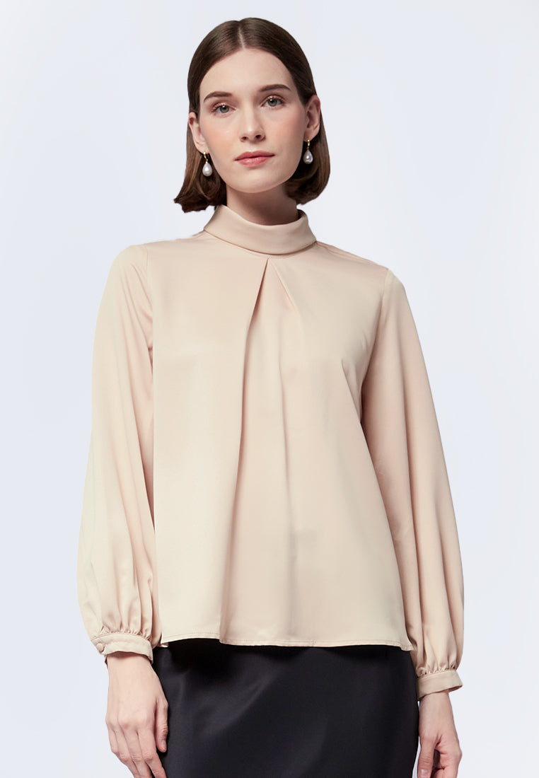 High Neck Long Sleeve Blouse