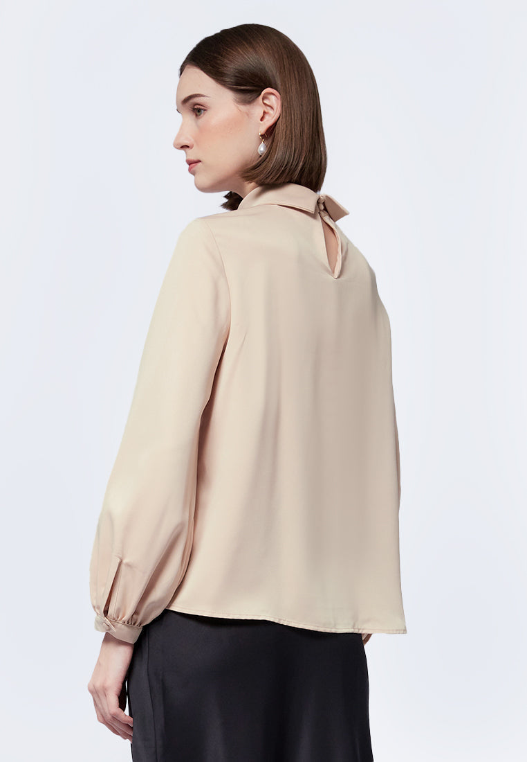 High Neck Long Sleeve Blouse