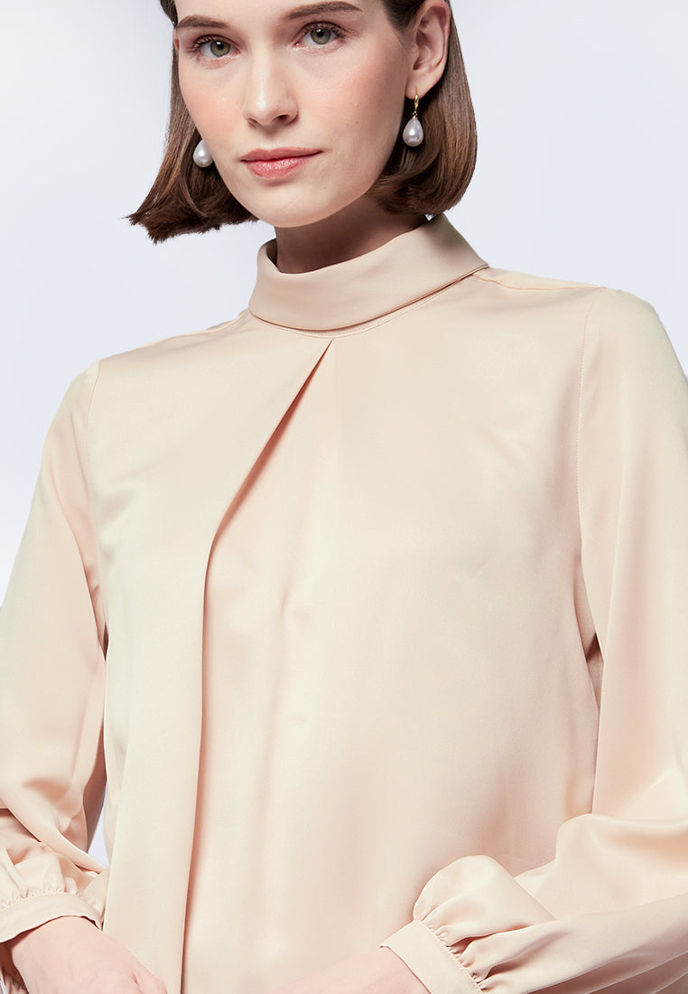 High Neck Long Sleeve Blouse