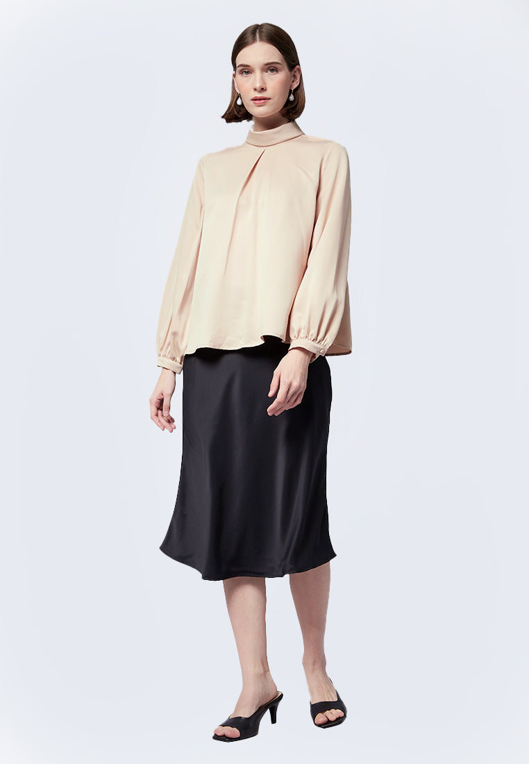 High Neck Long Sleeve Blouse