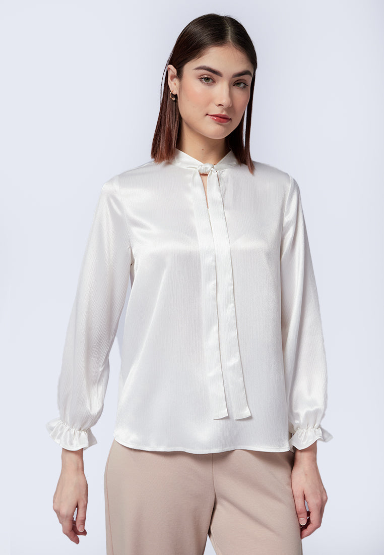 Crinkle Long Sleeve Blouse