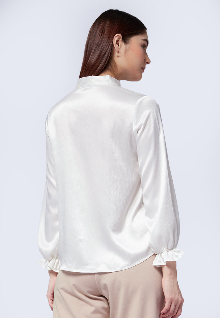 Crinkle Long Sleeve Blouse