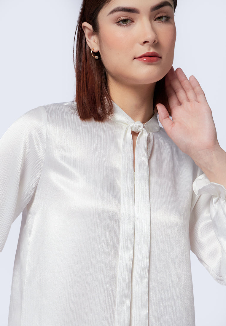 Crinkle Long Sleeve Blouse