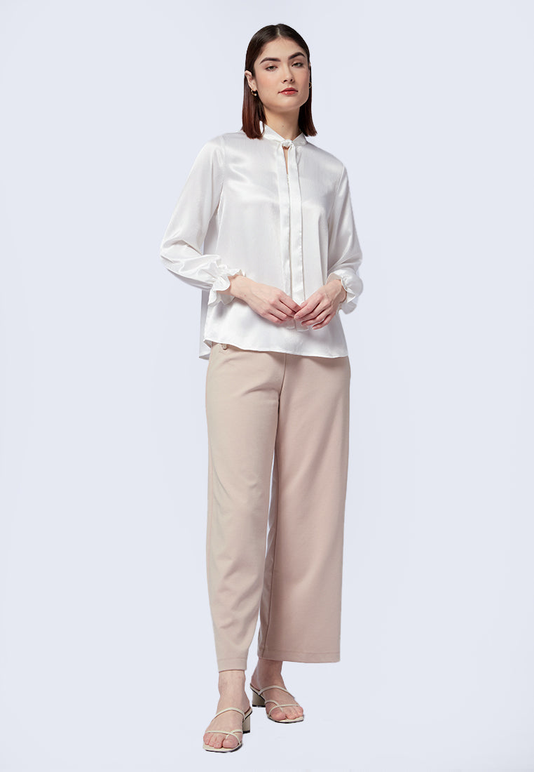 Crinkle Long Sleeve Blouse