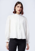 Textured Long Sleeve Blouse