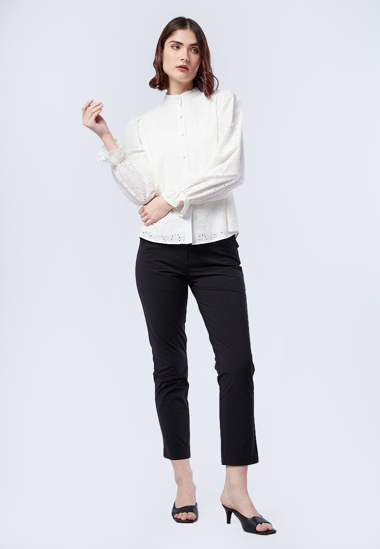Textured Long Sleeve Blouse
